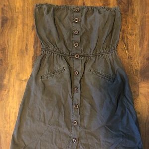 Jimmy Z Strapless Charcoal Dress with pockets